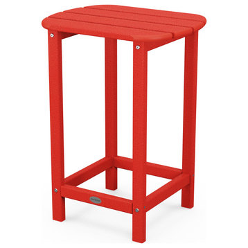 Polywood South Beach 26" Counter Side Table, Sunset Red
