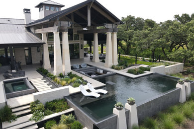 Inspiration for a contemporary pool landscaping remodel in Austin