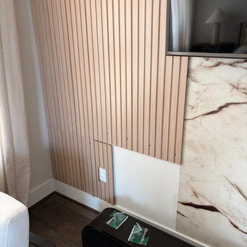 Houston Luxury Bedroom Drapery, Chandelier & TV Wall Installation