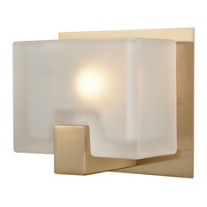 Art Deco 1 Light Vanity Light in Satin Brass Finish