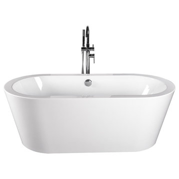Empava 67" Modern Freestanding White Acrylic Bathtub