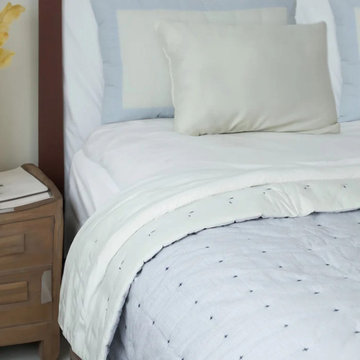 Handmade Lightweight Linen Quilt With Cotton Batting