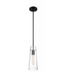 Nuvo Lighting - Nuvo Lighting 60/6880 Alondra - 1 Light Mini Pendant - Alondra; 1 Light; Mini Pendant Fixture; Vintage BrAlondra 1 Light Mini Black Clear Glass *UL Approved: YES Energy Star Qualified: n/a ADA Certified: n/a  *Number of Lights: Lamp: 1-*Wattage:60w A19 Medium Base bulb(s) *Bulb Included:No *Bulb Type:A19 Medium Base *Finish Type:Black