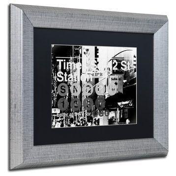 'Subway City Art NYC II' Art, 11x14, Silver Frame, Black Mat
