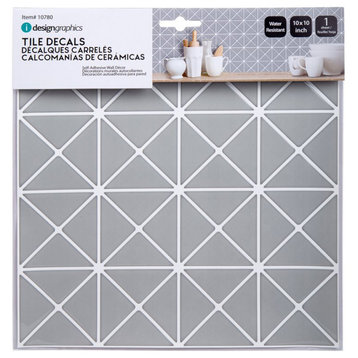 Truu Design Plastic Peel/Stick Backsplash Wall Tile Set in Gray (Set of 6)