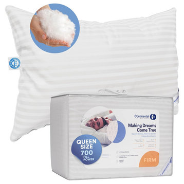 Superior 700 Fill Power -  100% Hungarian White Goose Down Pillow., Queen (1 Pack), Firm