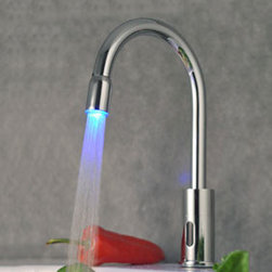 Contemporary Sensor Tap Automatic Touchless Chrome LED Kitchen Tap T0108F - Kitchen Faucets