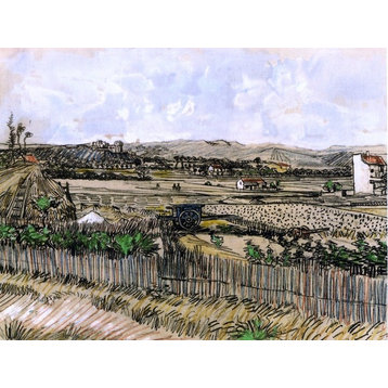 Vincent Van Gogh Harvest in Provence- at the Left Montmajour Wall Decal