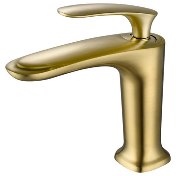 Brianna 7" Single Hole Bathroom Sink Faucet, Brushed Gold