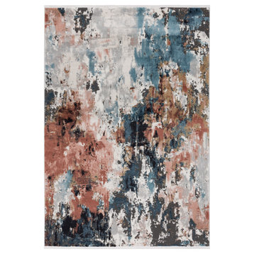 Abani Azure Collection AZR160A Abstract Area Rug, Gray, 6'x9'