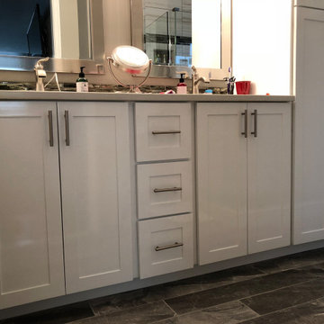 Shaker Style Painted White & Gray Kitchen & Bath