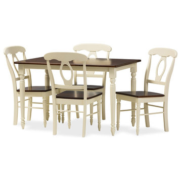 Napoleon 5 Piece Dining Set in Brown and Cream