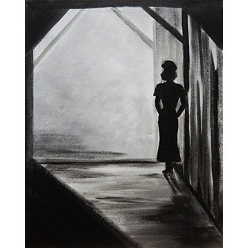 Canvas, Female Midnight Affair by Ed CapeauBlack and White, 30"x24"