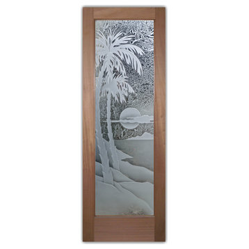 Pantry Door - Palm Sunset - Mahogany - 24" x 80" - Book/Slab Door