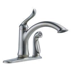 Delta Linden&trade; Single Handle Kitchen Faucet with Integral Spray - Kitchen Faucets