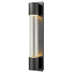 Z-Lite - Z-Lite 575B-BK-LED Striate - 24" 22W 2 LED Outdoor Wall Sconce - Bring modern flair to any space with this large waStriate 24" 22W 2 LE Black Clear Optic Gl *UL: Suitable for wet locations Energy Star Qualified: n/a ADA Certified: n/a  *Number of Lights: Lamp: 2-*Wattage:11w G9-LED bulb(s) *Bulb Included:Yes *Bulb Type:G9-LED *Finish Type:Black
