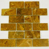 2" x 4"Multi Brown Polished Mesh-Mounted Onyx Mosaic Tiles