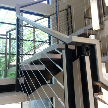 Custom cable railing and stairs
