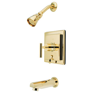 Kingston Brass Sungle-Handle Tub and Shower Faucet, Polished Brass