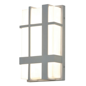 Max LED Outdoor Sconce, Textured Grey, 12"