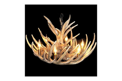 Rustic Whitetail 9 Antler Cascade Chandelier Antler Chandelier with 6 Lights