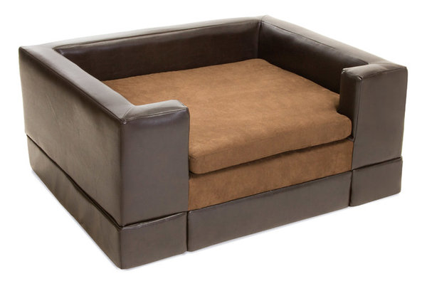 Rover Chocolate Brown Leather Dog Sofa Bed Contemporary Beds Rover Chocolate Brown Leather Dog Sofa Bed Large