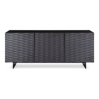 HomeRoots 71" X 20" X 30" Black Metal Buffet, 71" X 20" X 30 ...