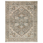 Jaipur Living - Jaipur Living Flynn Knotted Medallion Gray/Blue Area Rug, 10'x14' - The Salinas collection is punctuated by traditional, intricate details and a soft, hand-knotted wool construction. The neutral Flynn rug combines an ornate center medallion with elegant scrolling accents for a versatile and grounding look. This durable, artisan-made rug boasts a subtle pop of sky blue for a serene color story.
