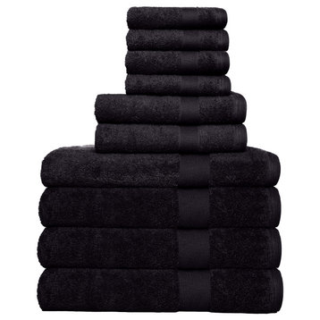 Hyped Rocklane 10 Piece Bath Towel Set, Black