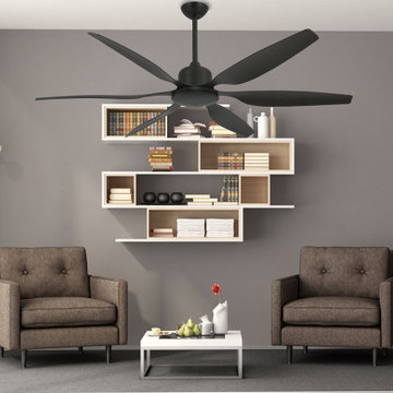 66 inch Titan II Oil Rubbed Bronze Ceiling Fan with Contoured Blades by TroposAi