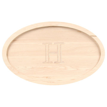 BigWood Boards Oval Maple Trencher Board, H