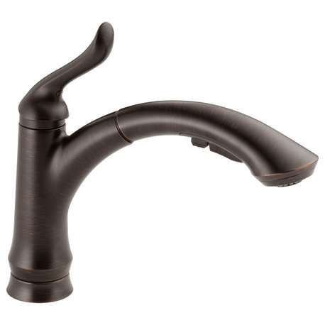 Delta Linden Single Handle Pull-Out Kitchen Faucet, Venetian Bronze, 4353-RB-DST