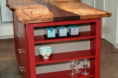 Live Edge Kitchen Island, Chinese Tallow & Walnut