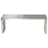 Hawthorne Collections 46.5" Metal Dining Bench in Silver