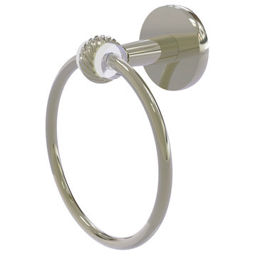 Clearview Towel Ring with Twisted Accents, Polished Nickel