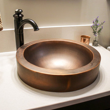 Century Home Bathroom with Vessel Sink and Tiled Shower ~ Seville, OH