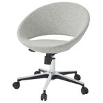 Soho Concept - Crescent Office Chair, Aluminum Base, Solver Camira Wool - Crescent office is a contemporary chair with a comfortable upholstered seat and backrest on a height-adjustable gas piston base which swivels and tilts. The chair has a chromed steel five star base with plastic casters. The seat has a steel structure with 'S' shape springs for extra flexibility and strength. This steel frame molded by injecting polyurethane foam. Crescent seat is upholstered with a removable zipper enclosed leather, PPM, leatherette or wool fabric slip cover. Crescent Office may be upholstered with variety of other colors as a special order with a minimum quantity required. The chair is suitable for both residential and commercial use. Crescent Office is designed by Tayfur Ozkaynak.