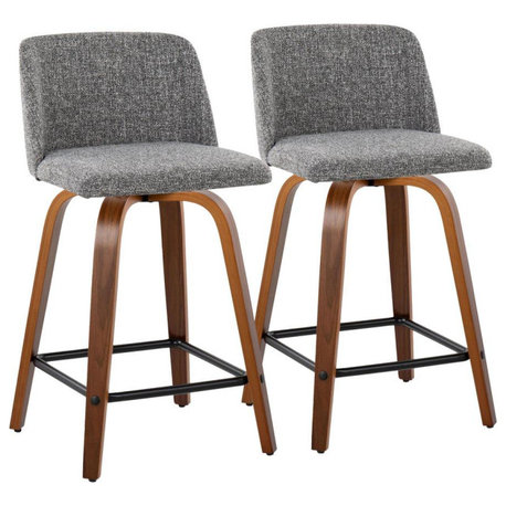 Brown Toriano 24 Fixed Height Counter Stool - Set of 2