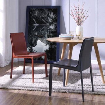 New Pacific Direct Gervin 18.5" Recycle Leather Chair in Gray (Set of 2)