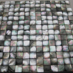 black shell mosaic tile black lip mop mosaic tile - Mosaic Tile