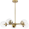 Atwell Collection Five-Light Brushed Bronze Mid-Century Modern Chandelier