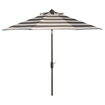 Safavieh Iris Fashion Line 11' Round Umbrella, Gray/White