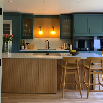 Baltic Green and Reeded Oak Downstairs Renovation - kitchen renovatio