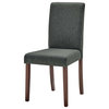 Side Dining Chair, Set of 2, Fabric, Wood, Gray, Modern, Bistro Restaurant
