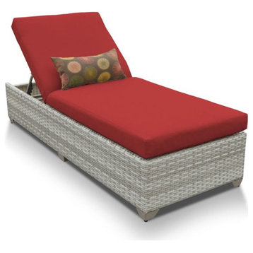 TK Classic Fairmont Wicker Patio Chaise Lounge in Red