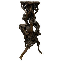 Consigned Mid-Century Chinese Natural Organic Tree Roots Plant Stand ...