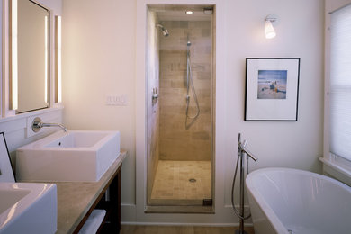 Example of a trendy bathroom design in Seattle
