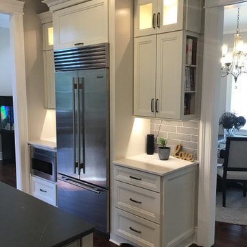 Built-In Refrigerator & Hidden Cookbook Storage | Custom Kitchen Design