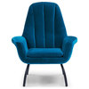 Divina Accent Chair, Velvet Blue