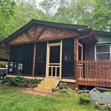 Screened Porch Addition with Cedar Accents and Gable Detail